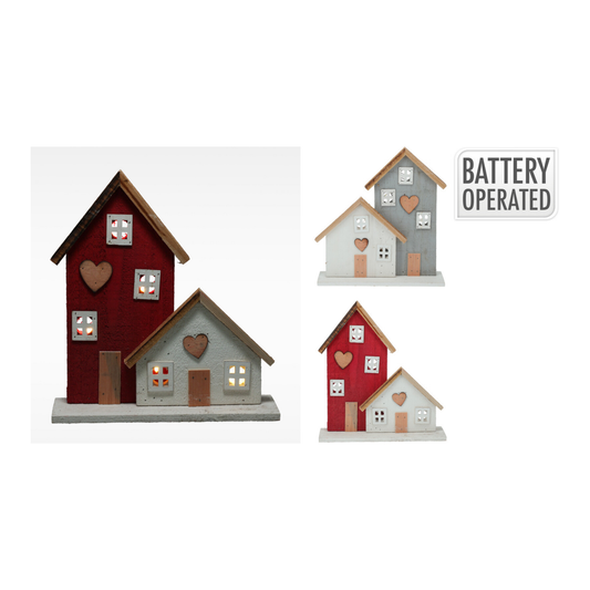 CASA NAVIDEÑA CON LUCES LED 28CM