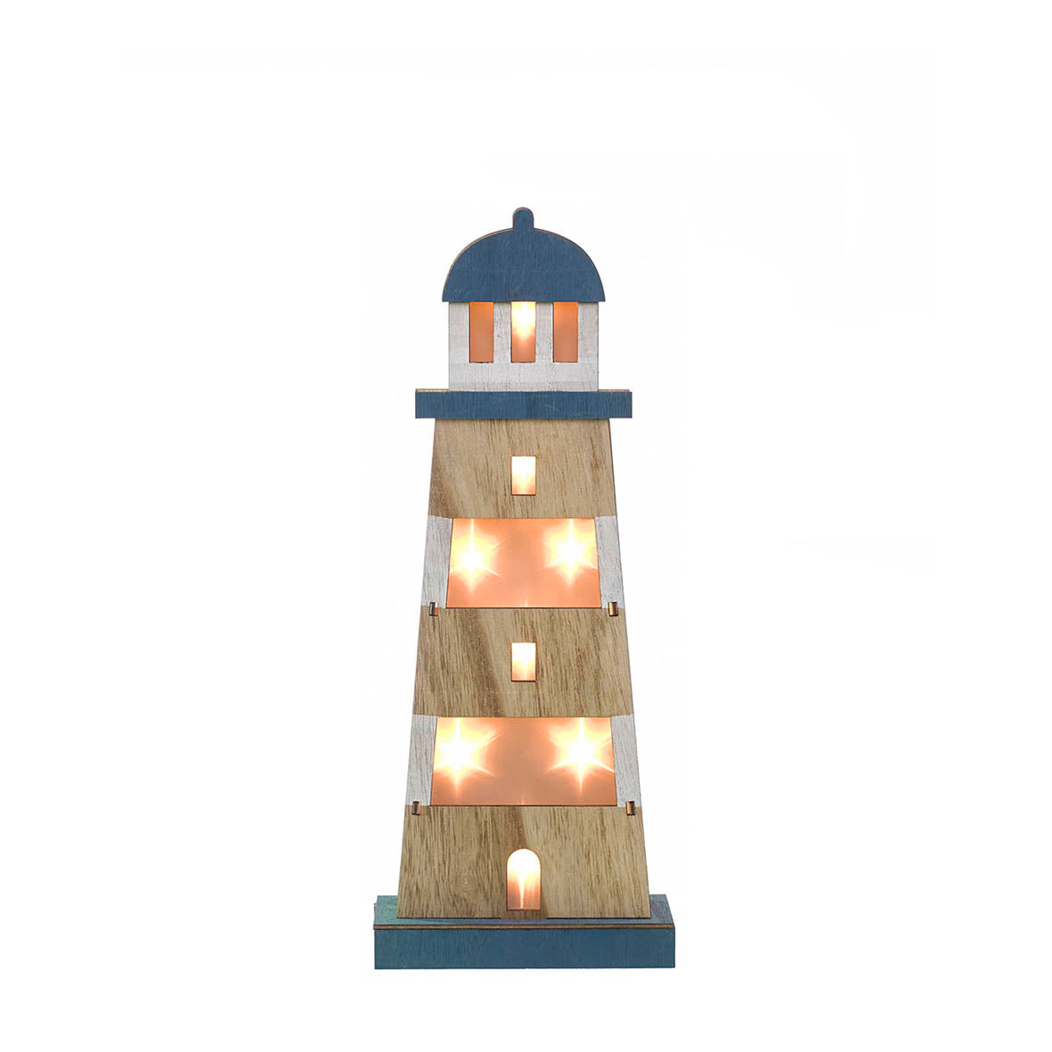 FIGURA MADERA FARO CON LED