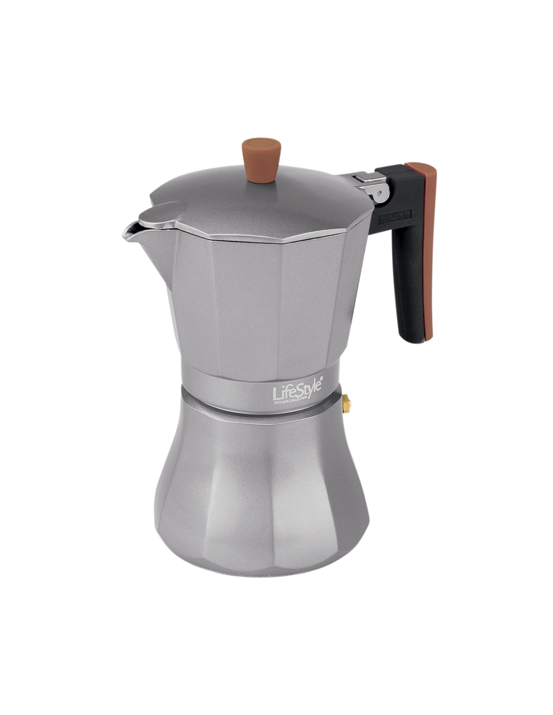 CAFETERA ALUMINIO FONDO LISO INDUCCION 9 TAZAS