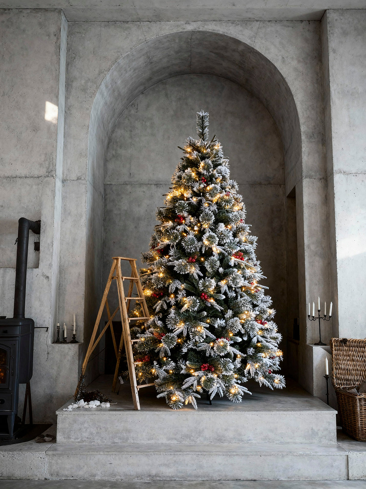 ARBOL DE NAVIDAD CON NIEVE 520 LEDS 240CM
