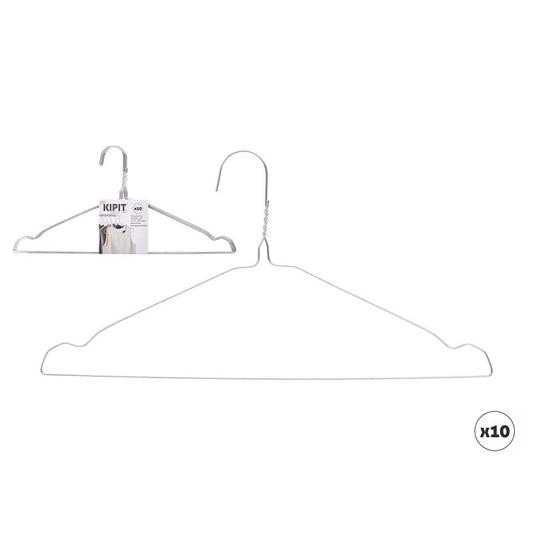 SET 10 PERCHAS ACERO PLATA GRANDE