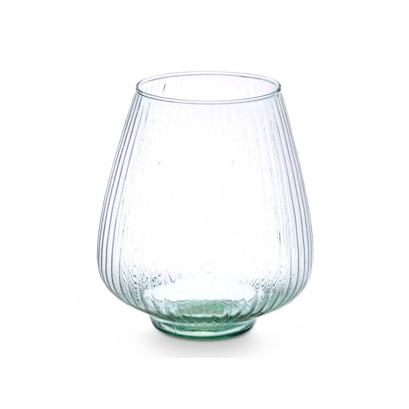 JARRON VIDRIO RECICLADO RAYADO 25CM