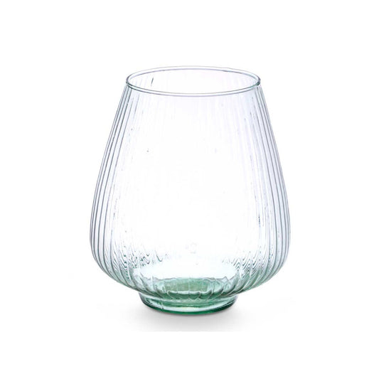 JARRON VIDRIO RECICLADO RAYADO 25CM