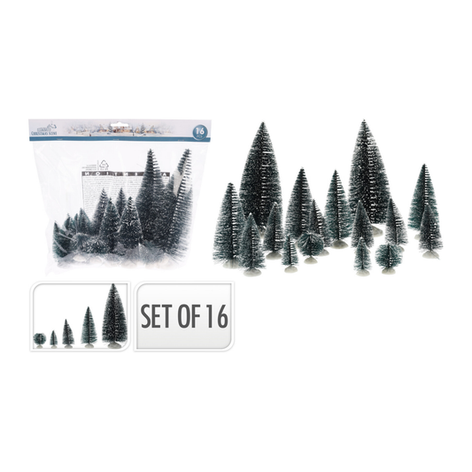 SET ARBOLES DE NAVIDAD 16 PIEZAS