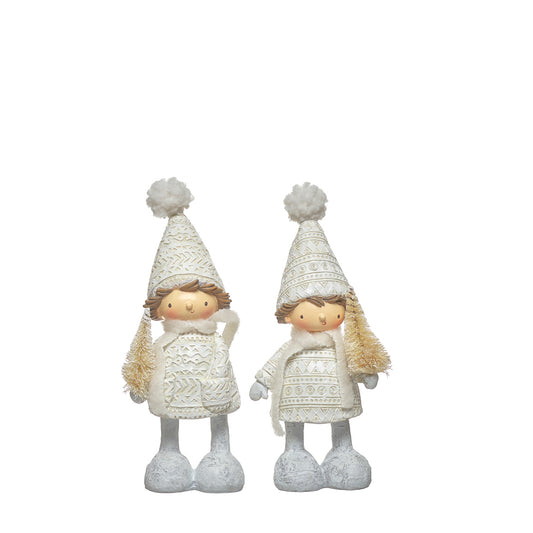 FIGURA NIÑA DE POLIRESINA CON ÁRBOL