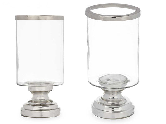 PORTAVELA COPA CILINDRO PLATEADA