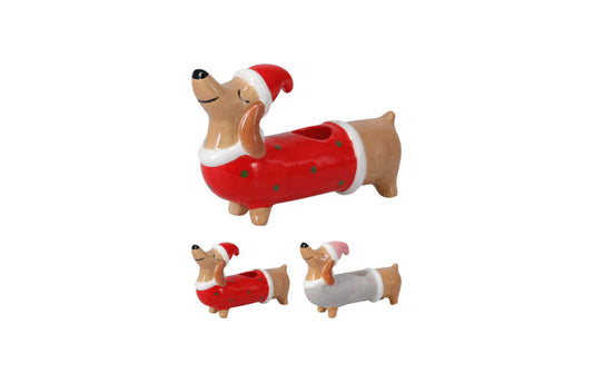 TECKEL NAVIDEÑO PORTAVELAS 9CM