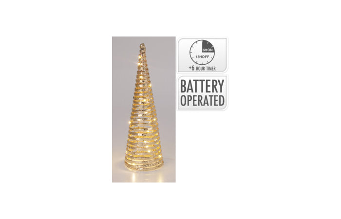 ARBOL NAVIDAD DORADO LED 40CM