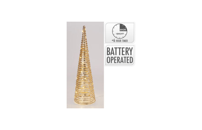 ARBOL NAVIDAD DORADO LED 60CM