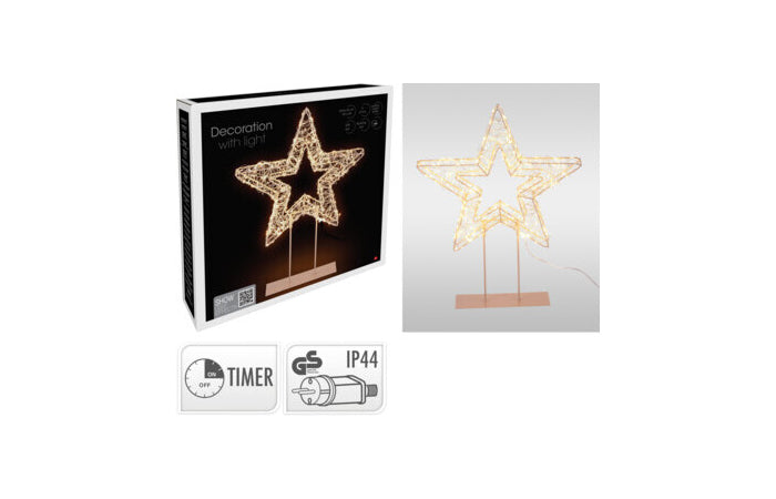 ESTRELLA NAVIDAD CON BASE LED 37CM