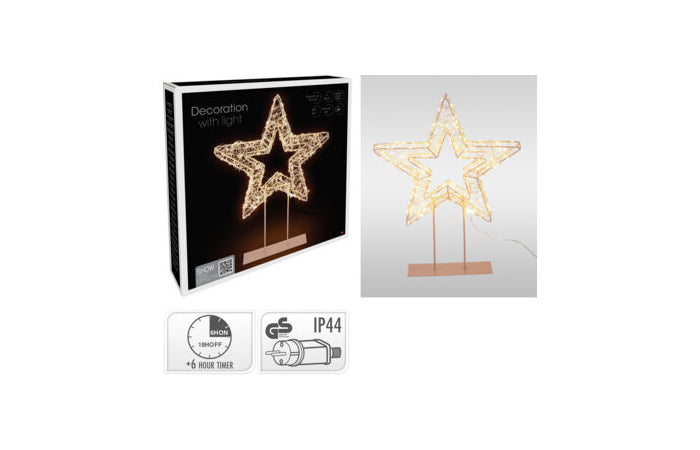 ESTRELLA NAVIDAD CON BASE LED 50CM