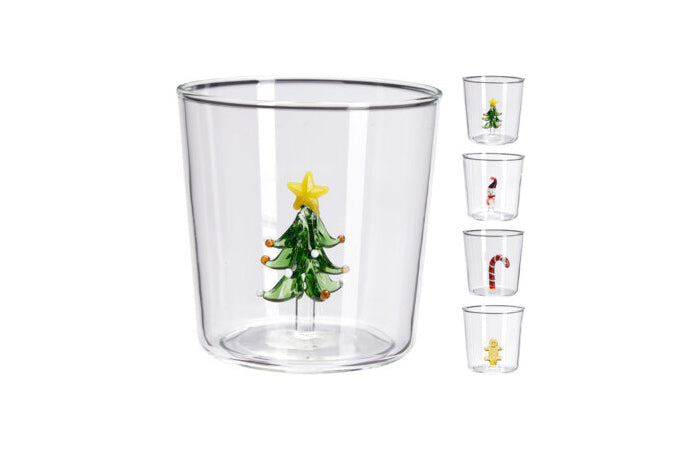 VASO CON FIGURA INTERIOR NAVIDEÑA