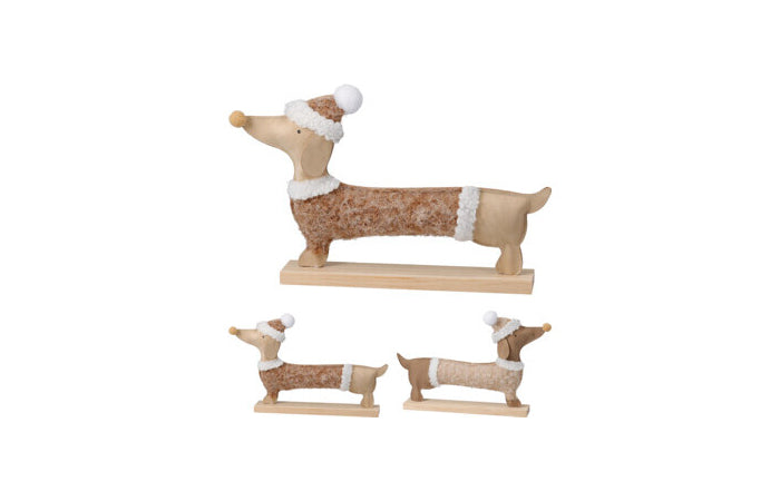 TECKEL NAVIDEÑO CON BASE 17CM