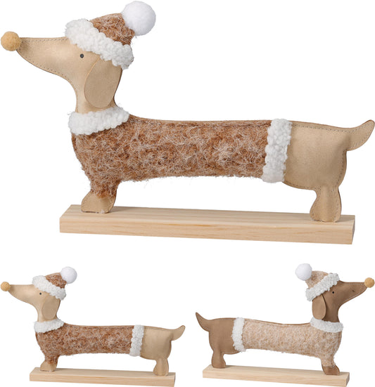 TECKEL NAVIDEÑO CON BASE 17CM
