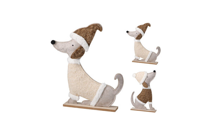 TECKEL NAVIDEÑO SENTADO CON BASE 36CM
