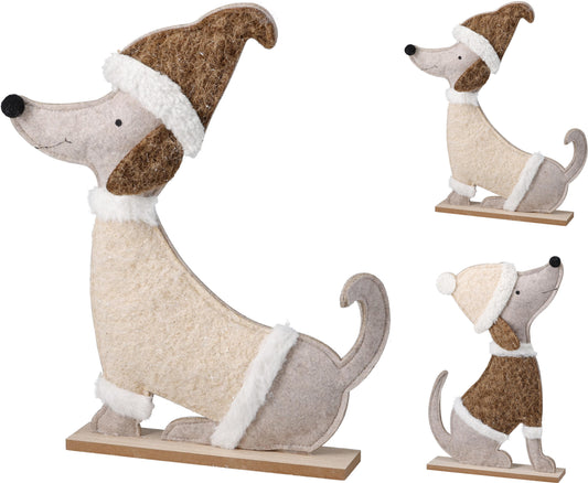 TECKEL NAVIDEÑO SENTADO CON BASE 36CM