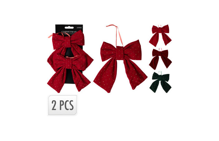 SET 2 LAZOS NAVIDAD 15CM