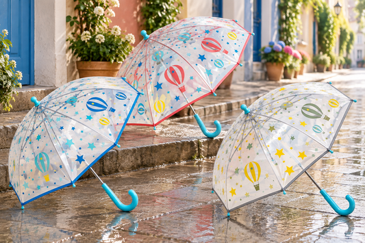 PARAGUAS INFANTIL TRANSPARENTE GLOBOS