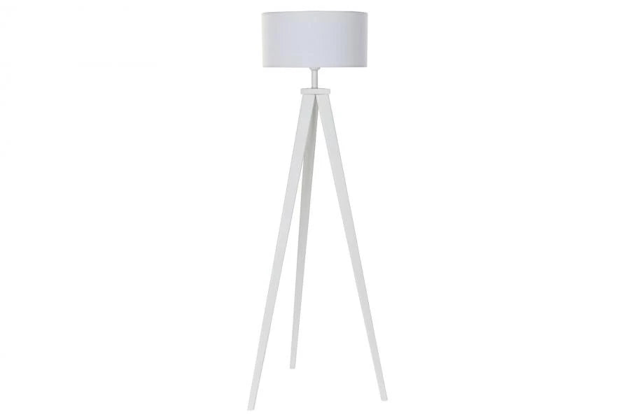 LAMPARA PIE MADERA POLIESTER 50X50X150 BLANCO