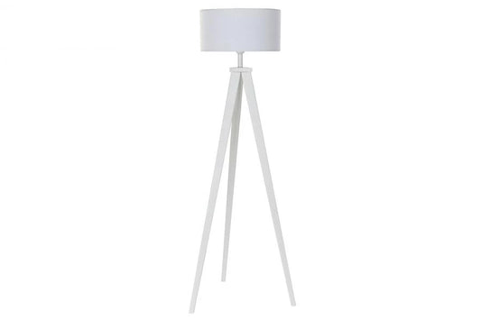LAMPARA PIE MADERA POLIESTER 50X50X150 BLANCO