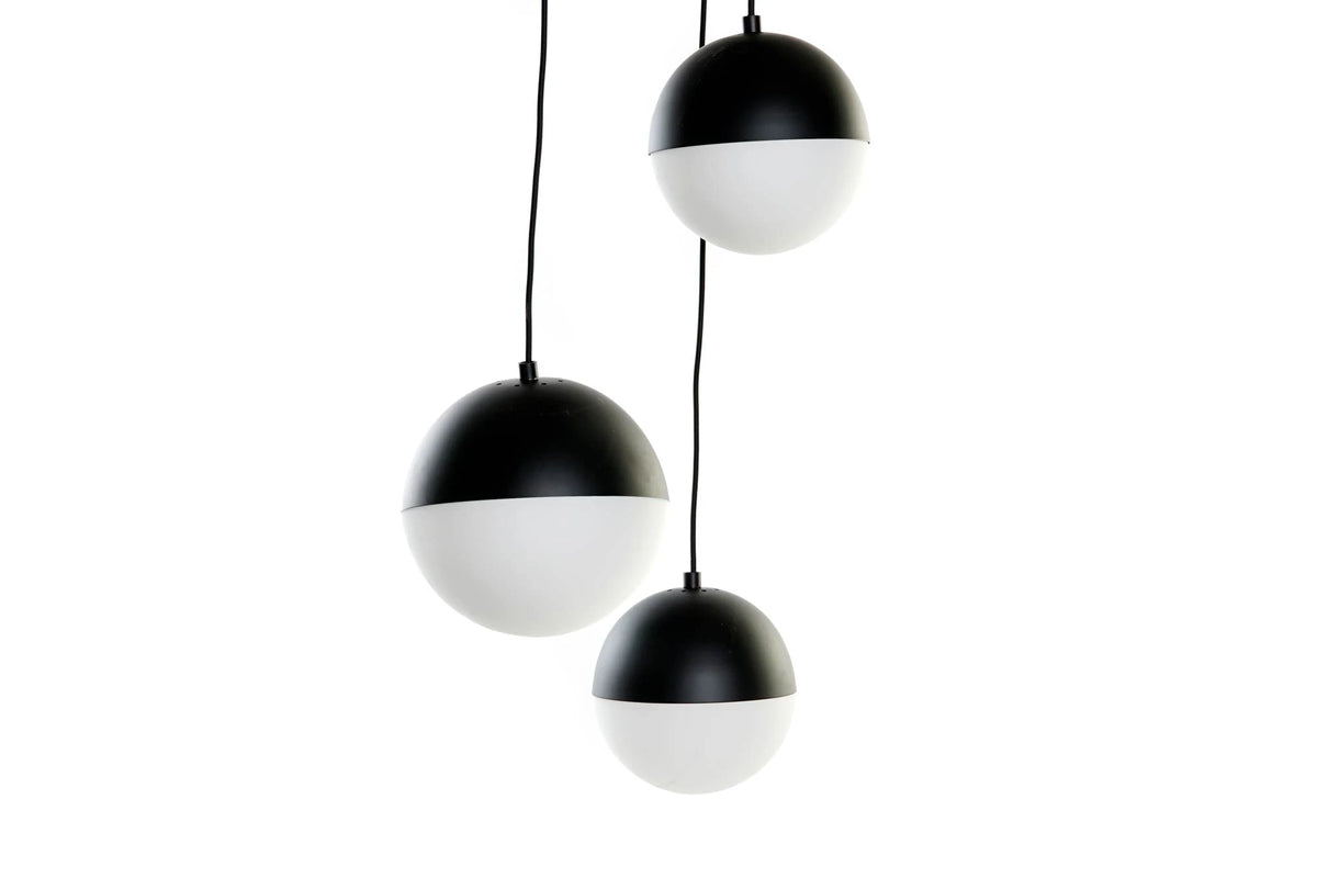LAMPARA TECHO METAL CRISTAL 40X40X80 BOLAS NEGRO
