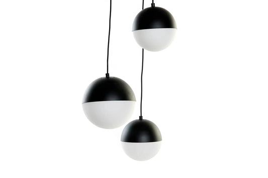 LAMPARA TECHO METAL CRISTAL 40X40X80 BOLAS NEGRO