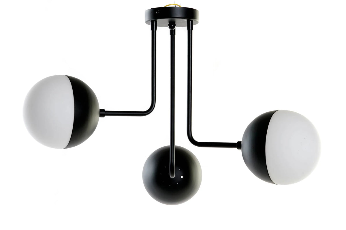 LAMPARA TECHO METAL CRISTAL 61X58X46 BOLAS NEGRO