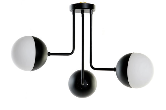 LAMPARA TECHO METAL CRISTAL 61X58X46 BOLAS NEGRO