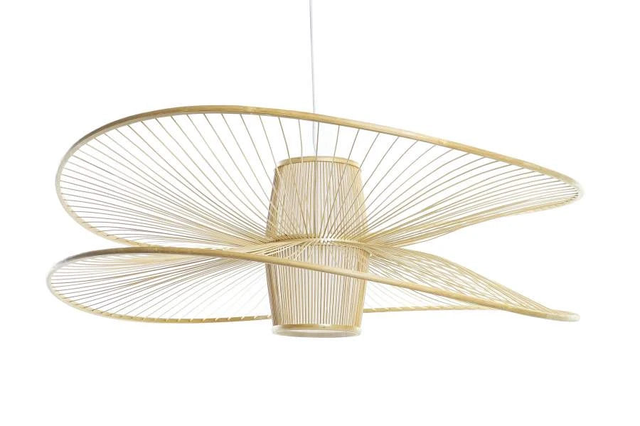 LAMPARA TECHO BAMBU POLIESTER 100X100X32 NATURAL