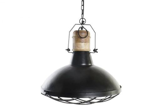 LAMPARA TECHO HIERRO MANGO 52X52X57 NEGRO