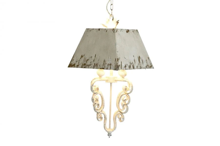 LAMPARA TECHO METAL 37,5X37,5X73,5 ENVEJECIDO