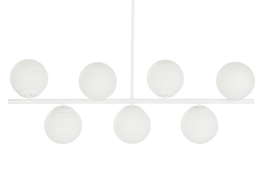LAMPARA TECHO METAL CRISTAL 98X21X22 BOLAS BLANCO