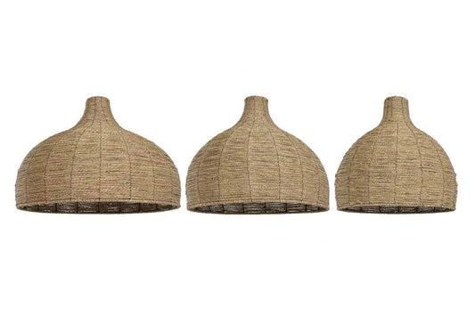PANTALLA SET 3 FIBRA 70X70X50 NATURAL MARRON