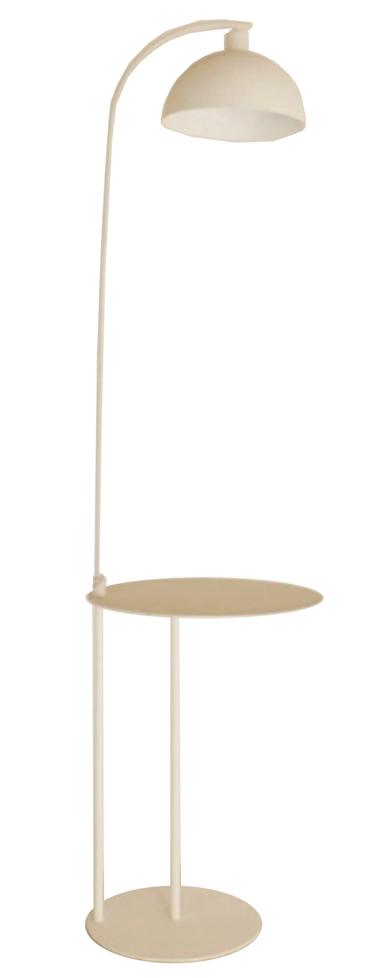 LAMPARA PIE METAL MADERA 40X40X155 CON MESA BLANCO