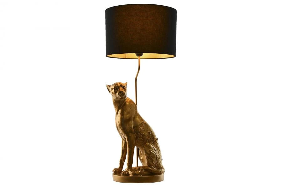 LAMPARA SOBREMESA RESINA 33X33X78,5 LEOPARDO
