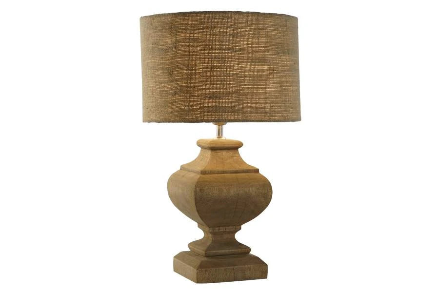 LAMPARA SOBREMESA MADERA YUTE 36X36X58 NATURAL