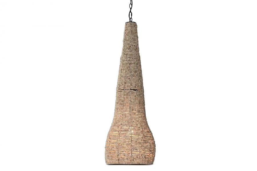 LAMPARA TECHO MADERA METAL 36,5X36,5X174,5 BOLAS
