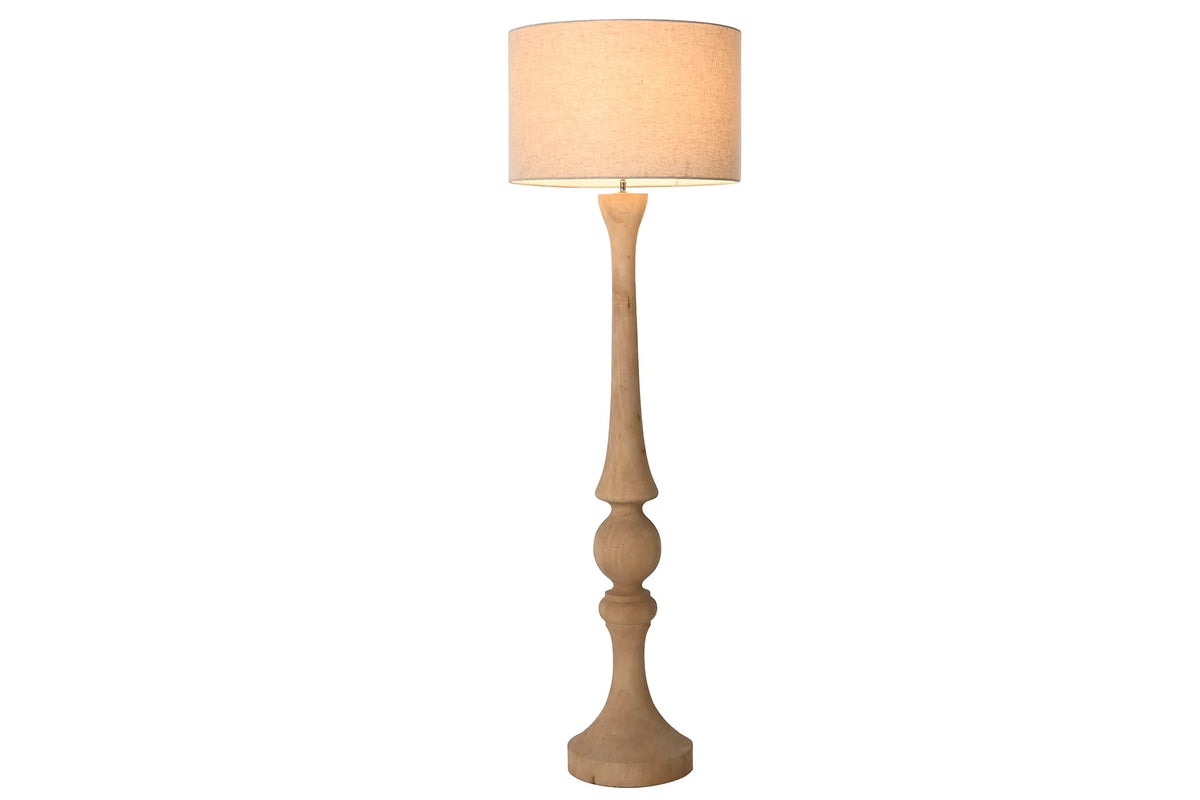 LAMPARA PIE MANGO ALGODON 50X50X163,5