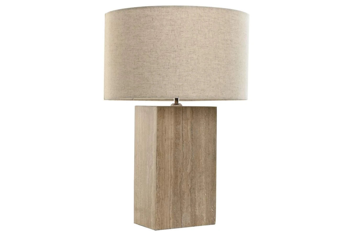 LAMPARA SOBREMESA MARMOL ALGODON 40X40X59 BEIGE