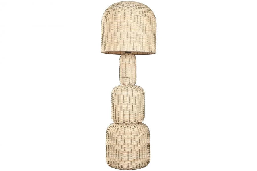 LAMPARA PIE RATAN 50X50X148 BEIGE