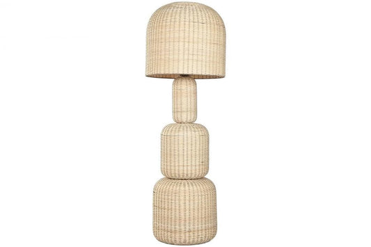 LAMPARA PIE RATAN 50X50X148 BEIGE