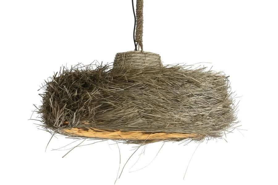 LAMPARA TECHO FIBRAS NATURALES 64X64X34