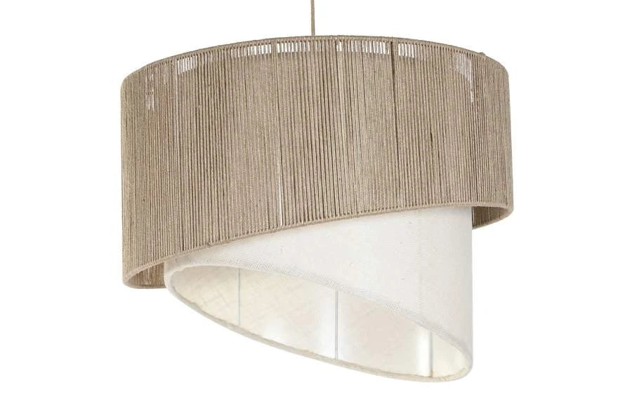 LAMPARA TECHO YUTE METAL 60X60X48 MARRON