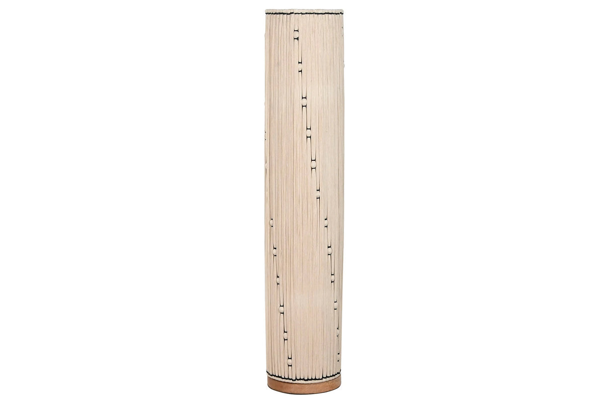 LAMPARA PIE ALGODON RAFIA 25X25X125 NUDO NATURAL