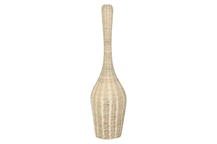 LAMPARA PIE RATAN HIERRO 25X25X85 NATURAL