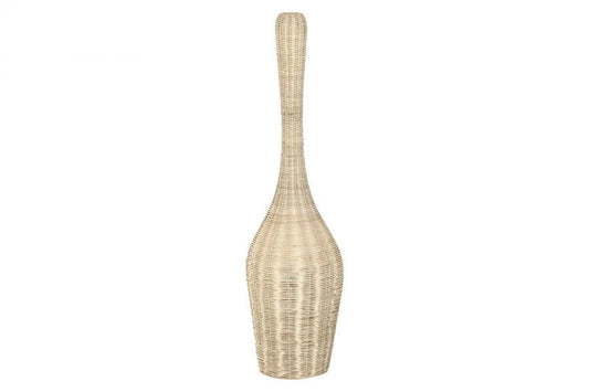 LAMPARA PIE RATAN HIERRO 25X25X85 NATURAL