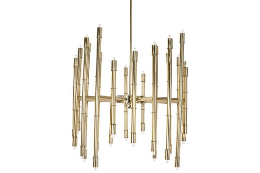 LAMPARA TECHO ACERO PATINADO 74X74X158 BRILLANTE