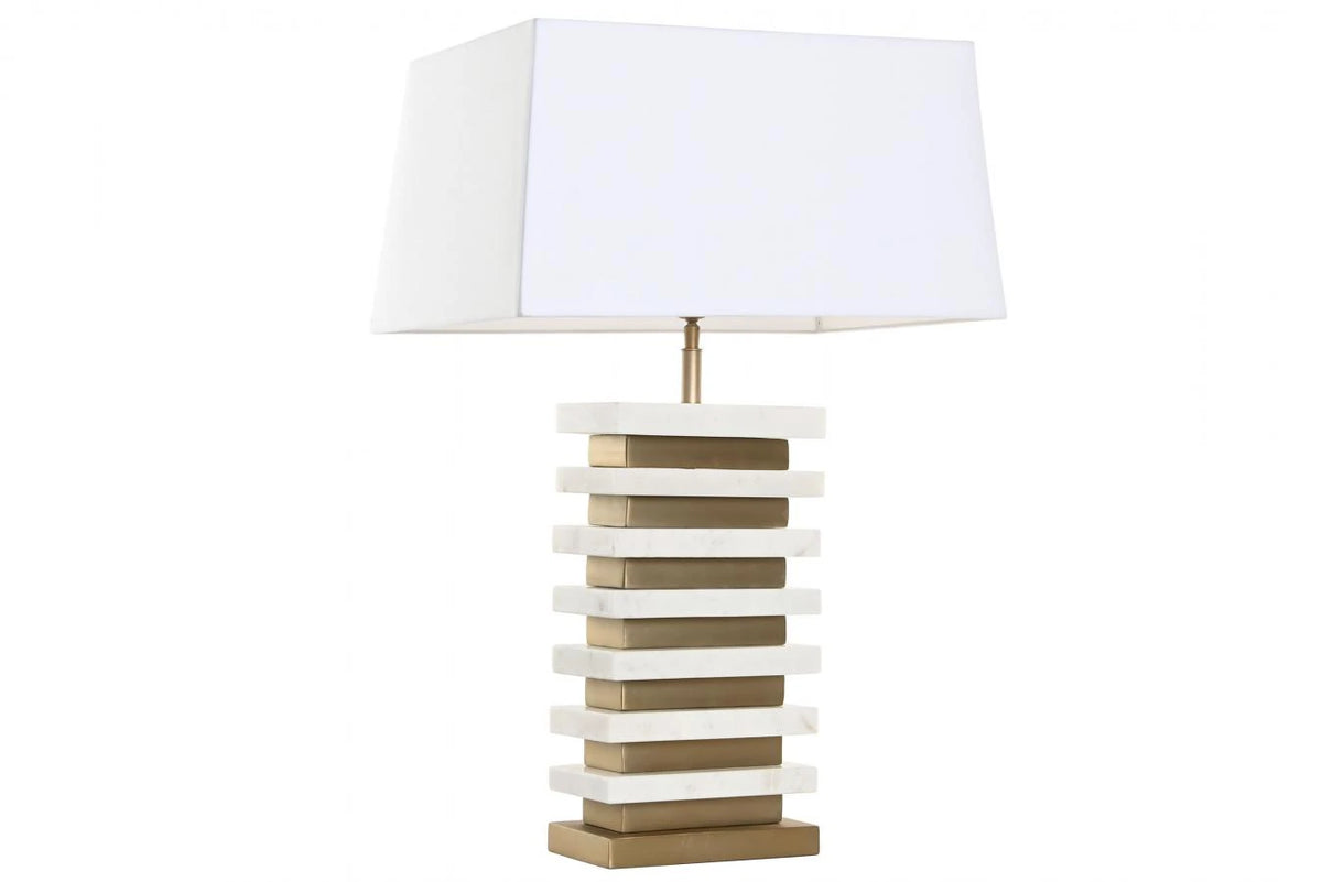 LAMPARA SOBREMESA ACERO MARMOL 30X50X86 MATE