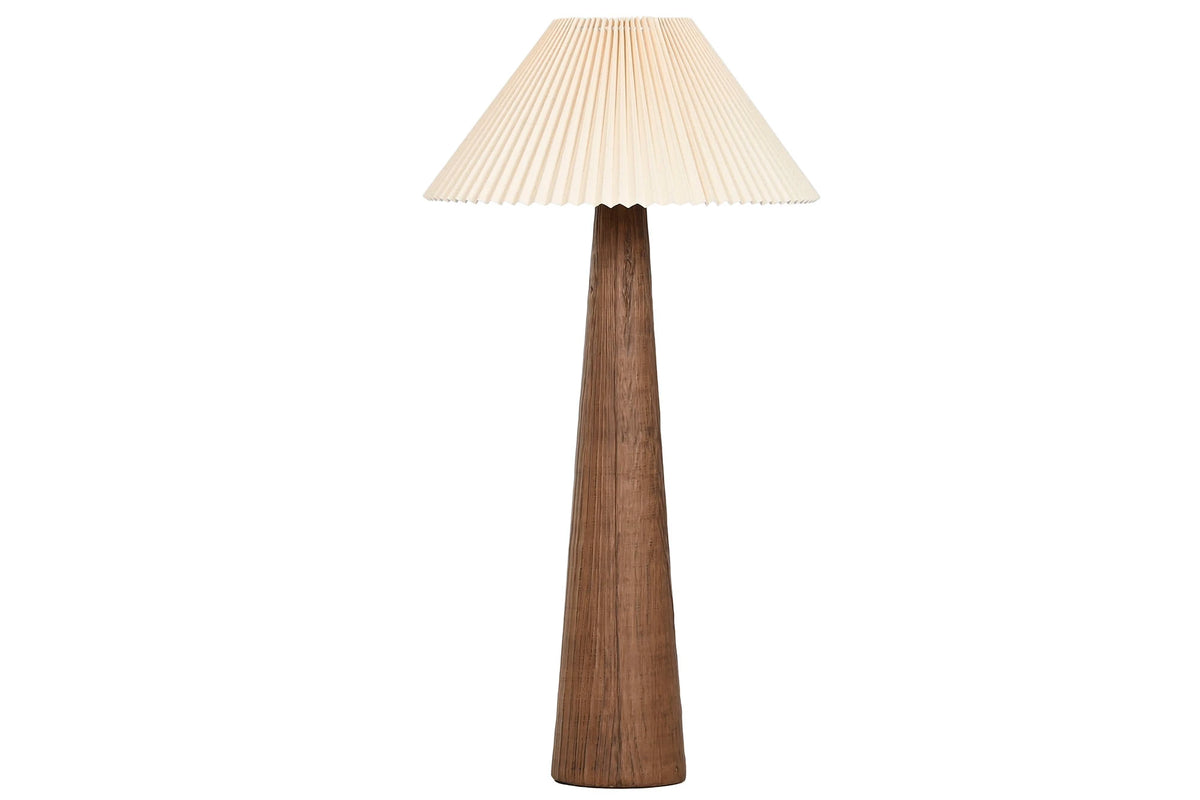 LAMPARA PIE CERAMICA POLIESTER 54X54X102 PLISADA