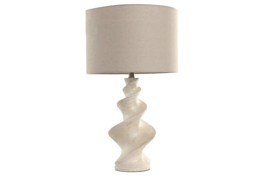 LAMPARA SOBREMESA RESINA LINO 38X38X67 ESPIRAL